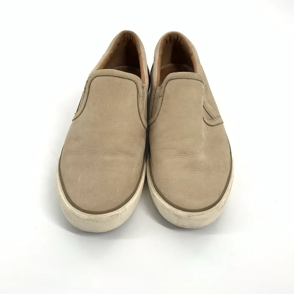 Coach Powers Slip On Suede Leather Casual Loafers Size 9 D Mens Cream Beige - Picture 2 of 9